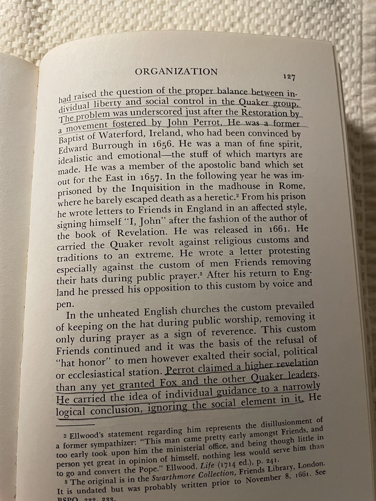 History of Quakerism 1979 Elbert Russell See Photos. Some Markings On Few Pages