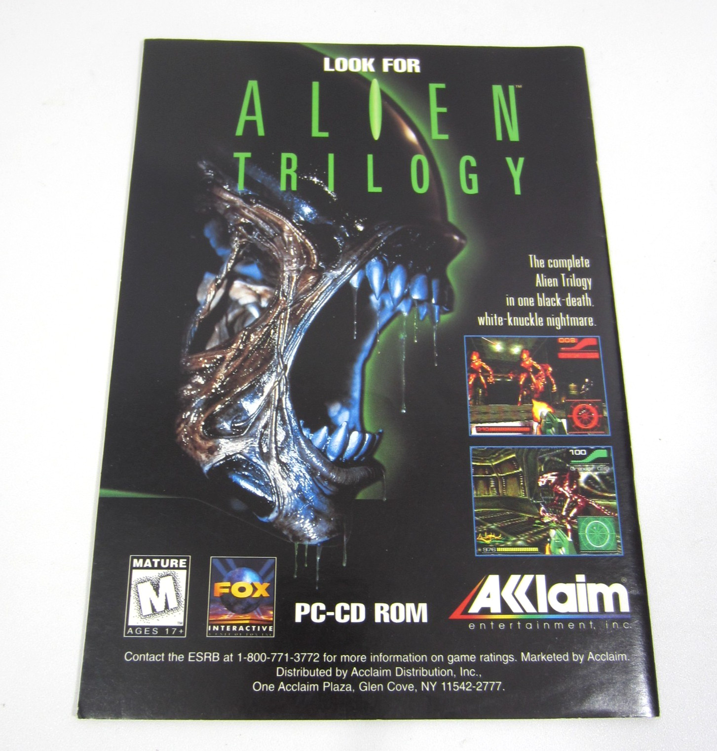 „D“ Video Game Acclaim DOS CD ROM Manual ONLY Kenji Eno PC 1995