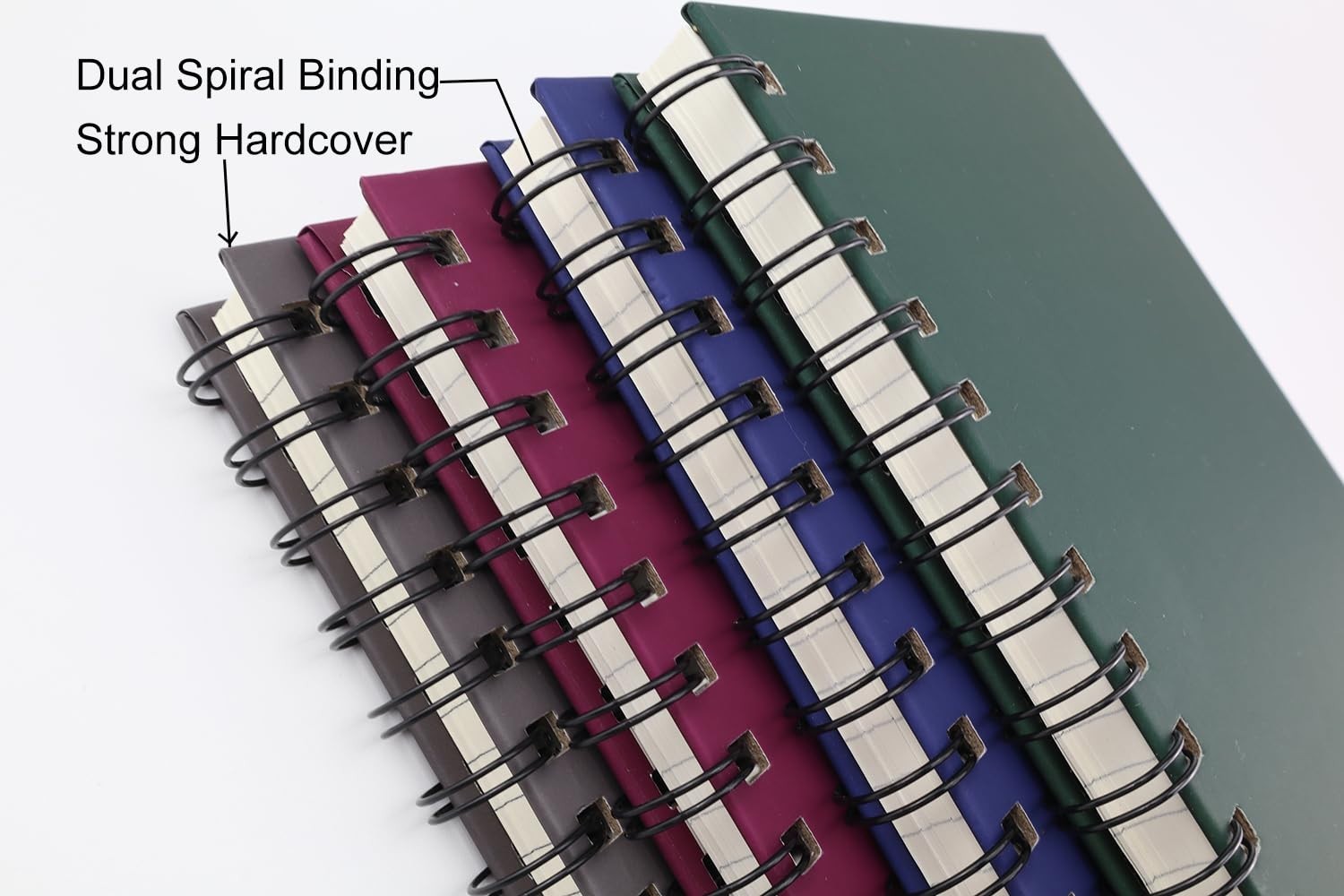 4 Pack A5 Spiral Notebooks – 160 Pages, Hardcover, College Ruled, 5.7″ x 8.5″, A