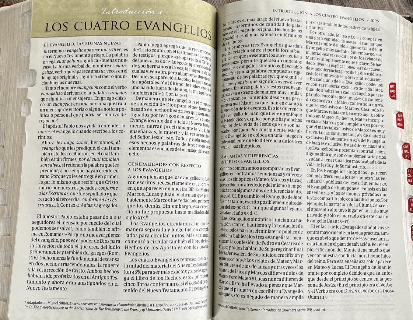 Biblia tematica RVR 1960 de Estudio, Marrón OscuroPiel Fabricada indice