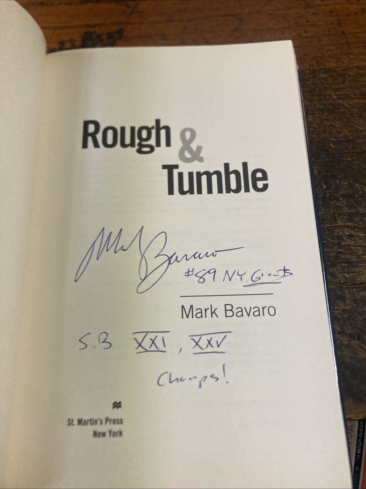 Rough & Tumble: A Novel – Hardcover By Bavaro, Mark – VERY GOOD signed autograph