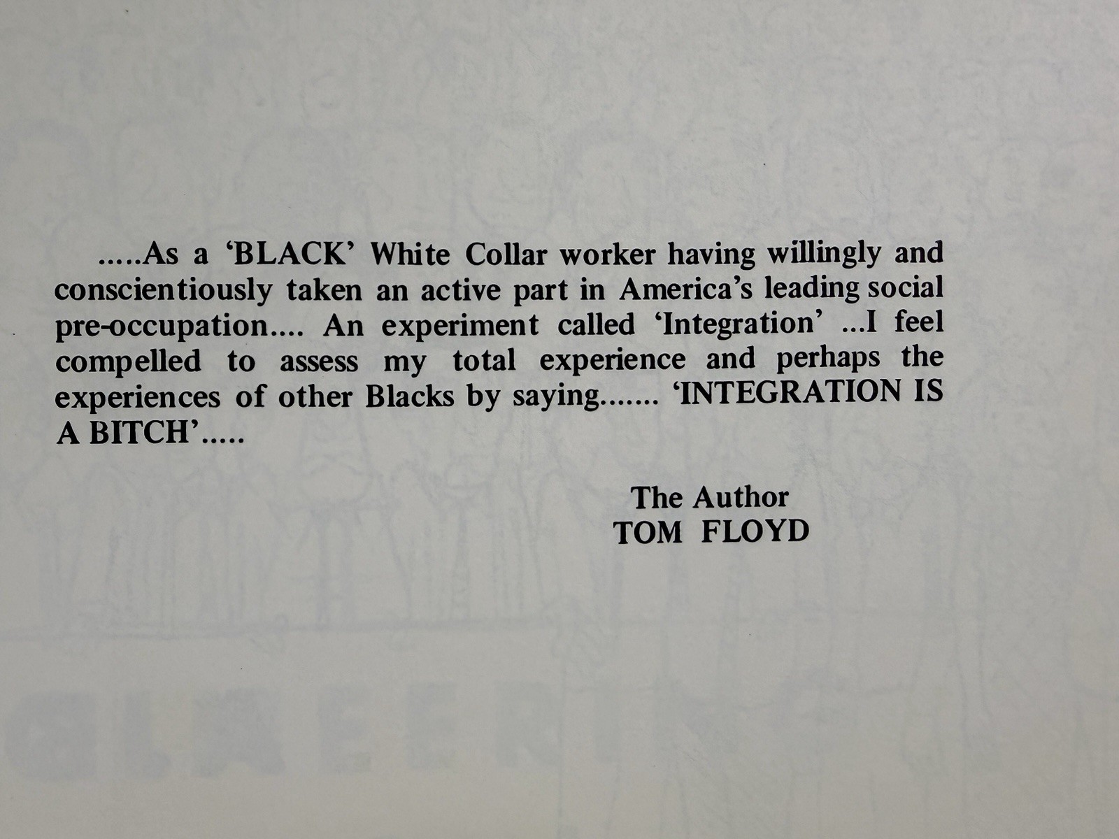 Integration is a Bitch an Assessment by a Black White Collar Worker Thomas Floyd