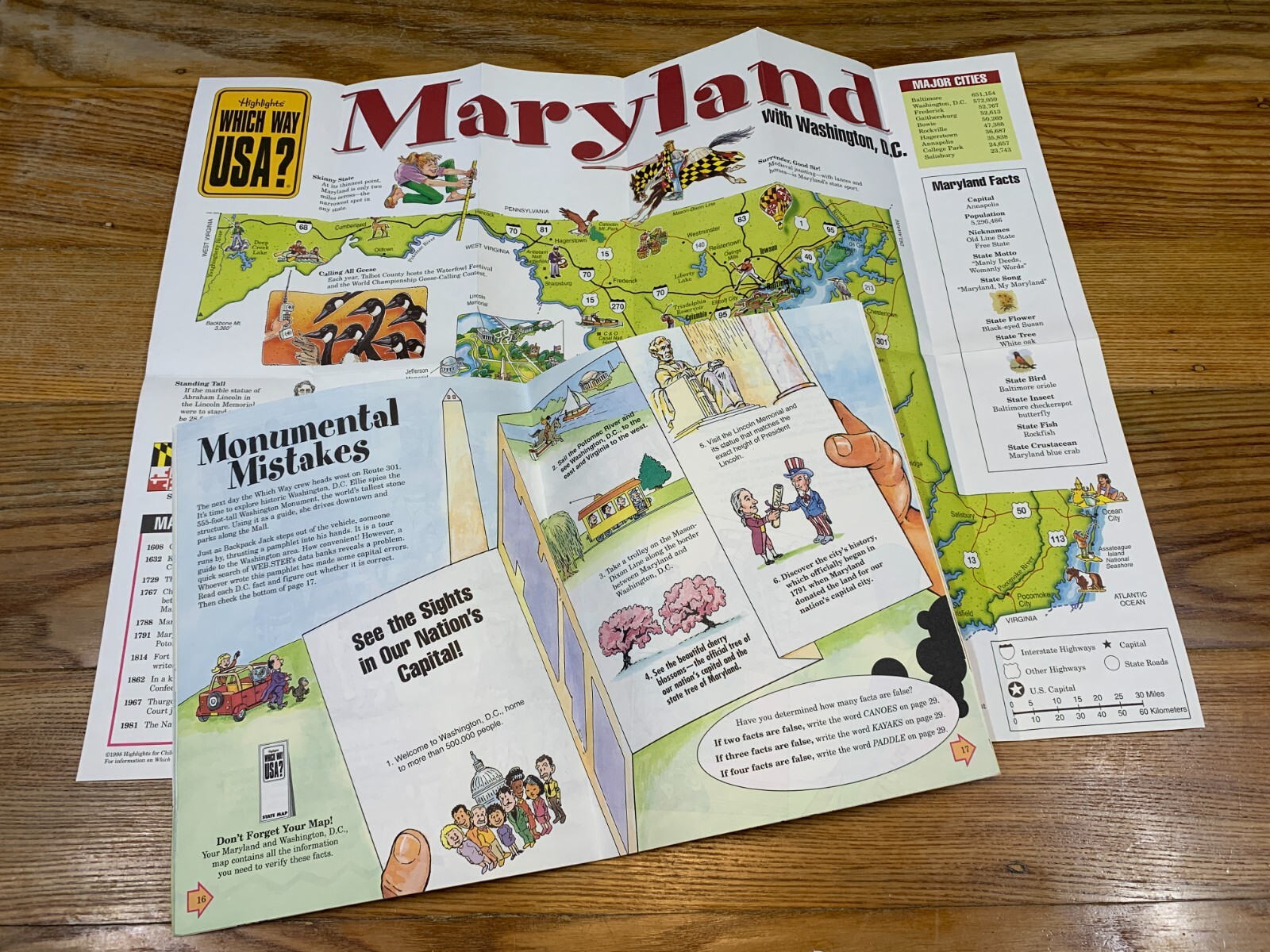 Highlights WHICH WAY USA Puzzle Books & Maps Maryland Rhode Island Delaware PA