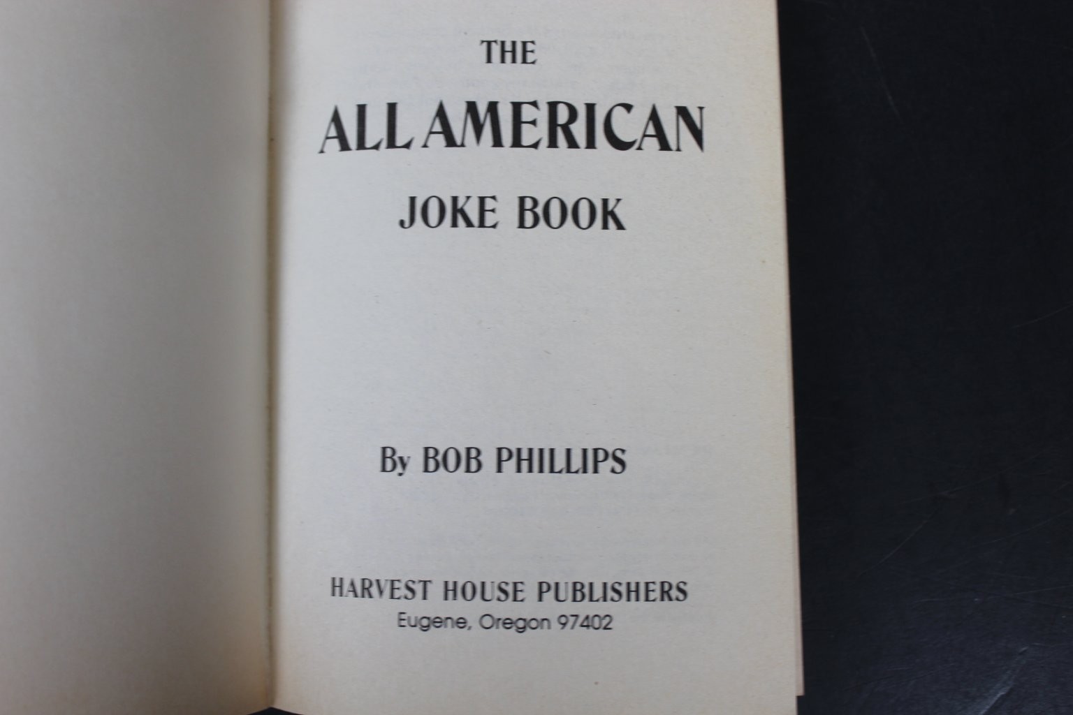 All American Joke Book Bob Phillips 1976 Humor Jokes Harvest House Publishers PB
