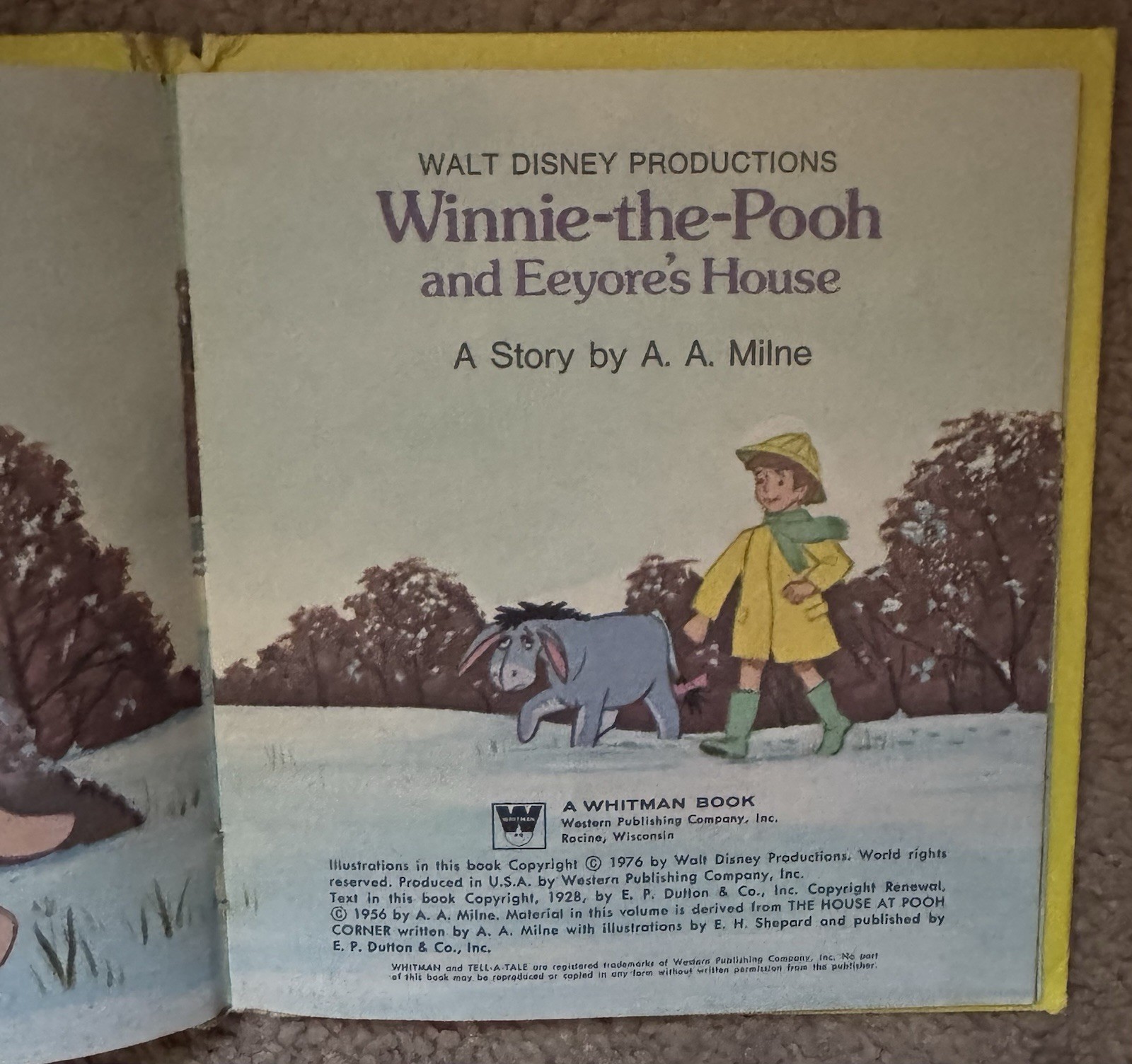 Winnie-the-Pooh and Eeyore’s House: Walt Disney Productions by A.A. Mine 1976