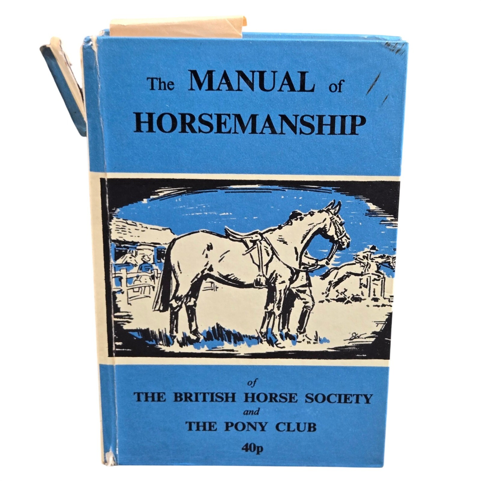 British Horse Society Manual of Horsemanship Book Blue Equestrian Guide Vintage