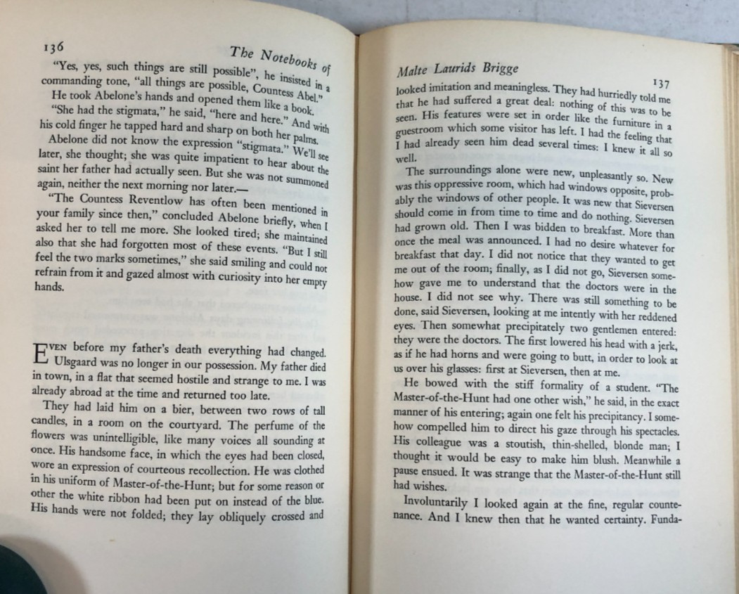 The Notebooks of Malte Laurids Brigge, Rilke, 1949, E-119