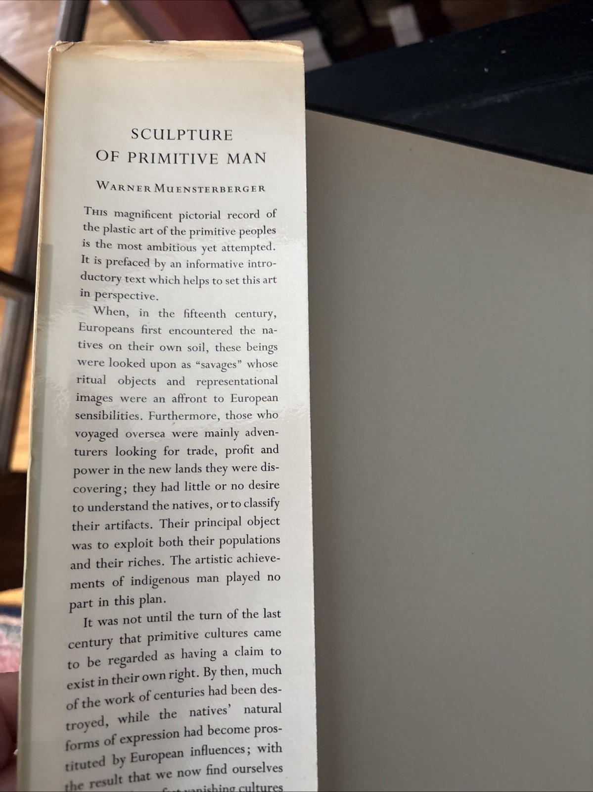 Sculpture of Primitive Man – Abrams hardcover Warner Muensterberger