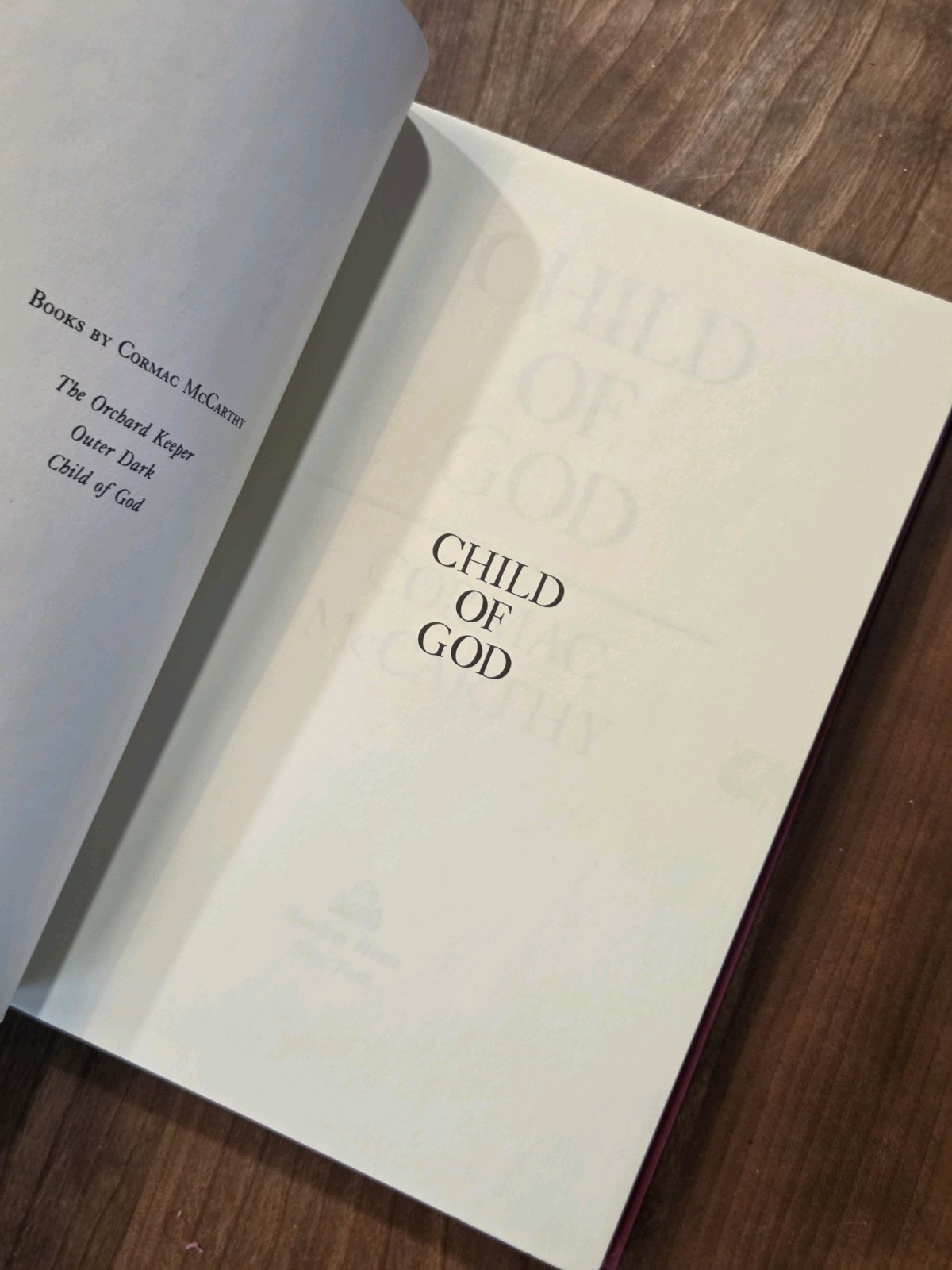 Cormac MCCARTHY / Child of God 1st Edition 1973
