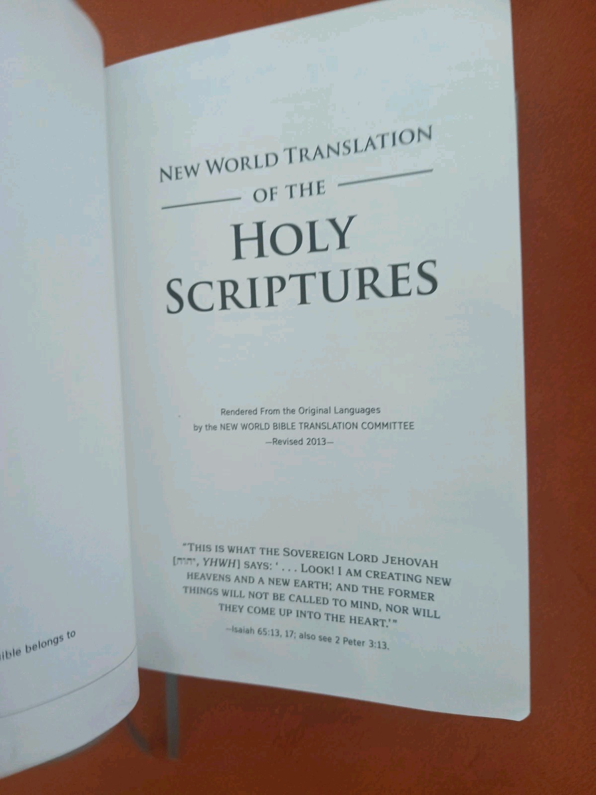 New World Translation of the Holy Scriptures, 2013 Watch Tower Compact Jehovahs