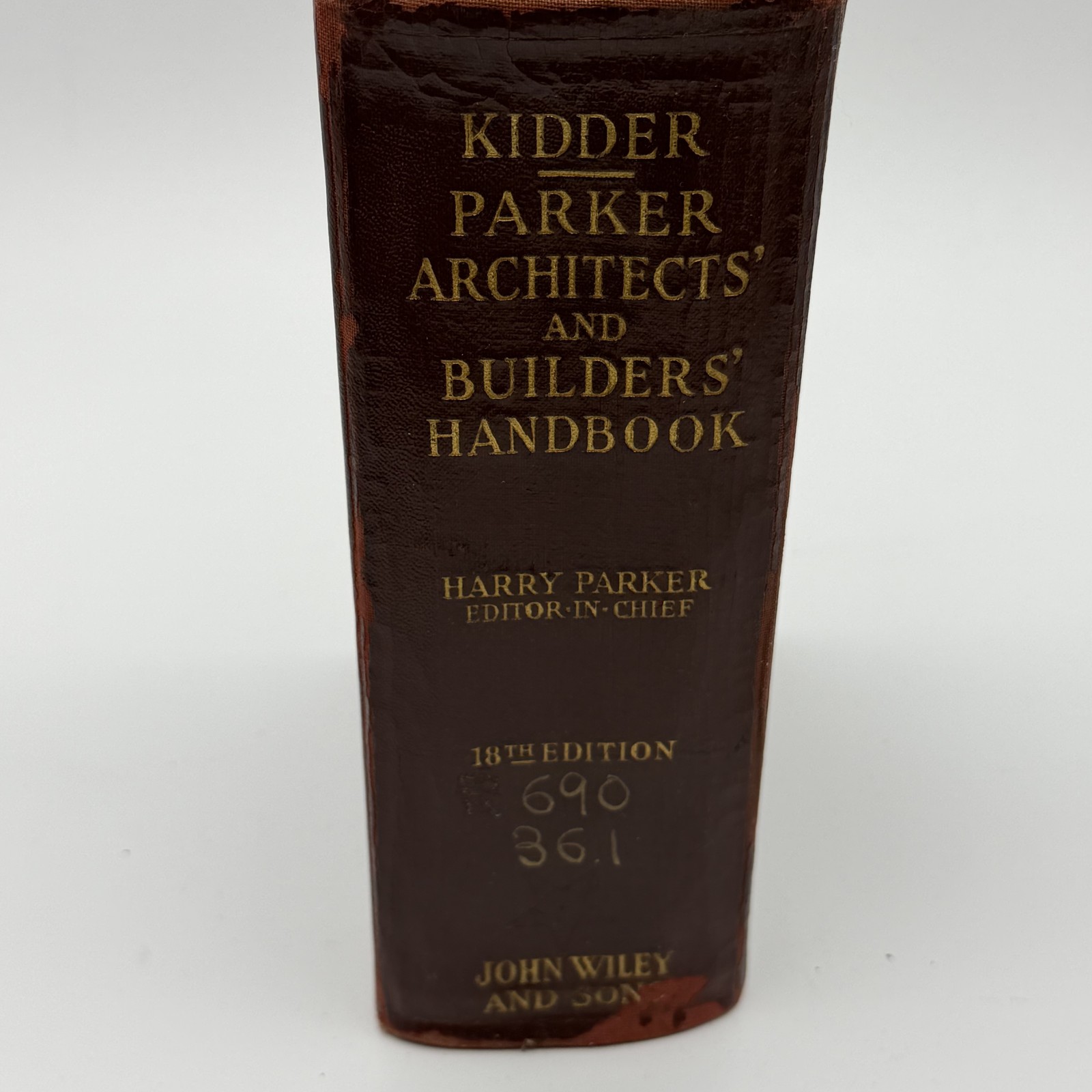 Vintage 1936 Kidder-Parker Architects‘ & Builders‘ Handbook 18th Ed. Hardcover