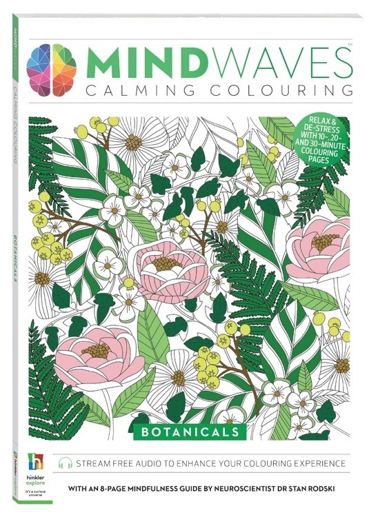 Hinkler Mindwaves Calming Coloring Botanical for Adults, 72 Pages