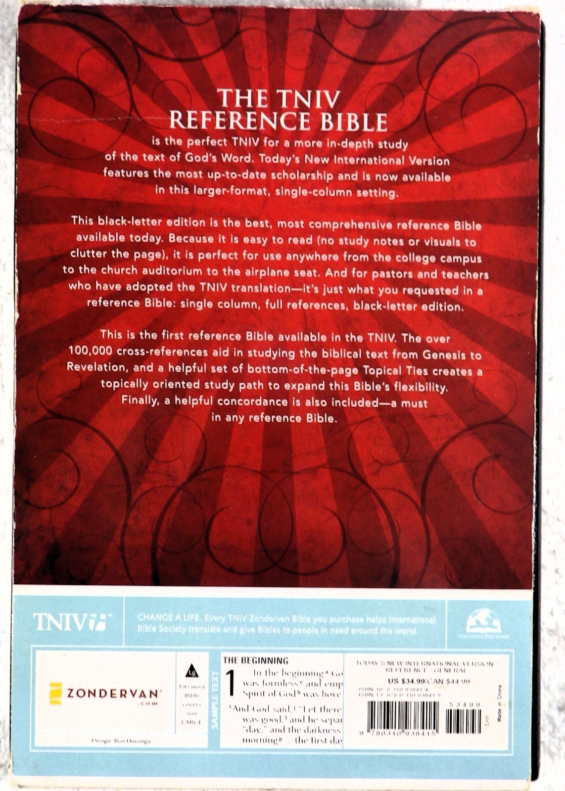 TNIV REFERENCE BIBLE – Zondervan Staff (2007, Leather)