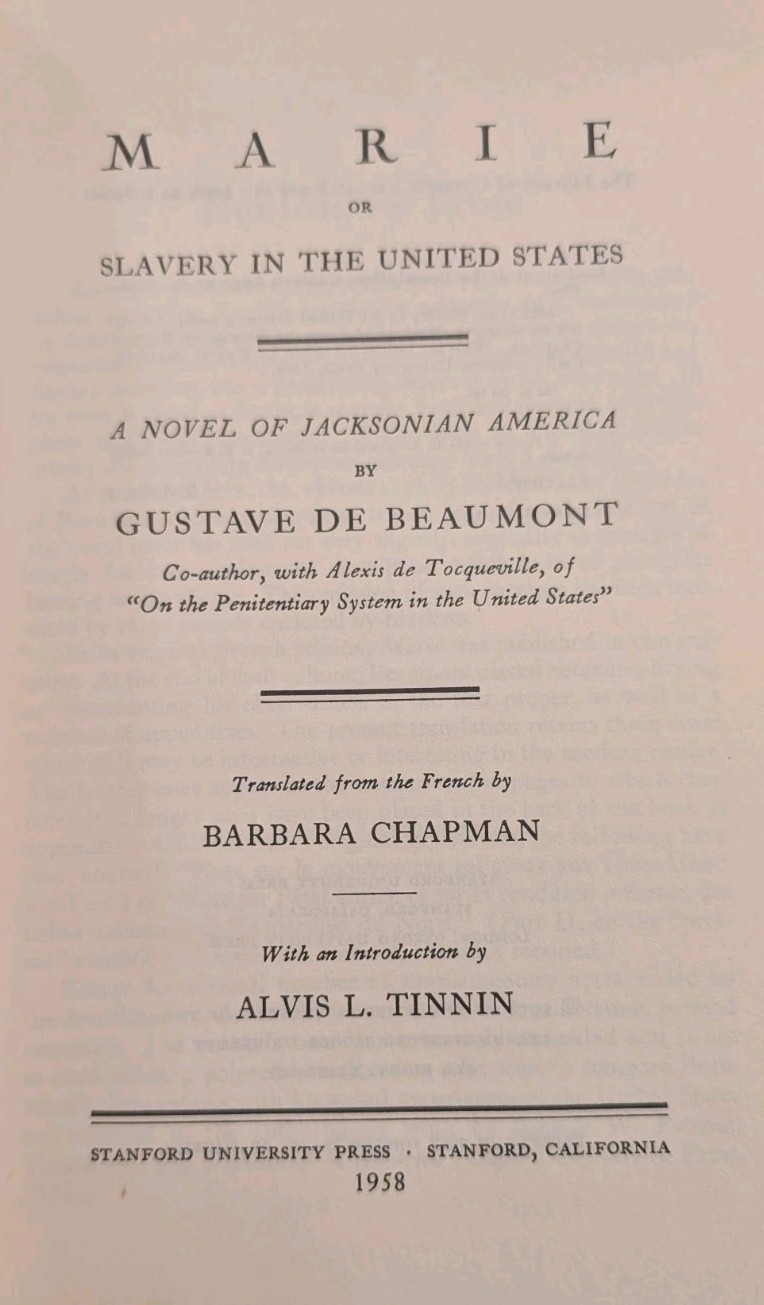 Marie or, Slavery in the United States(1958)