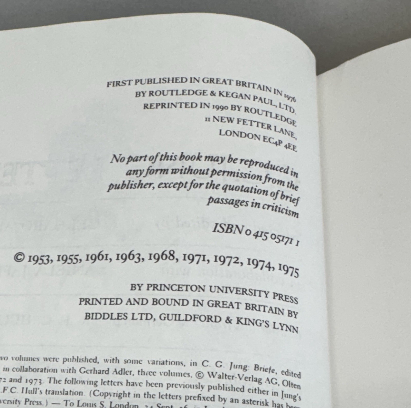 Letters of C. G. Jung – Volume 2 1951-1961 Hardcover (1975)