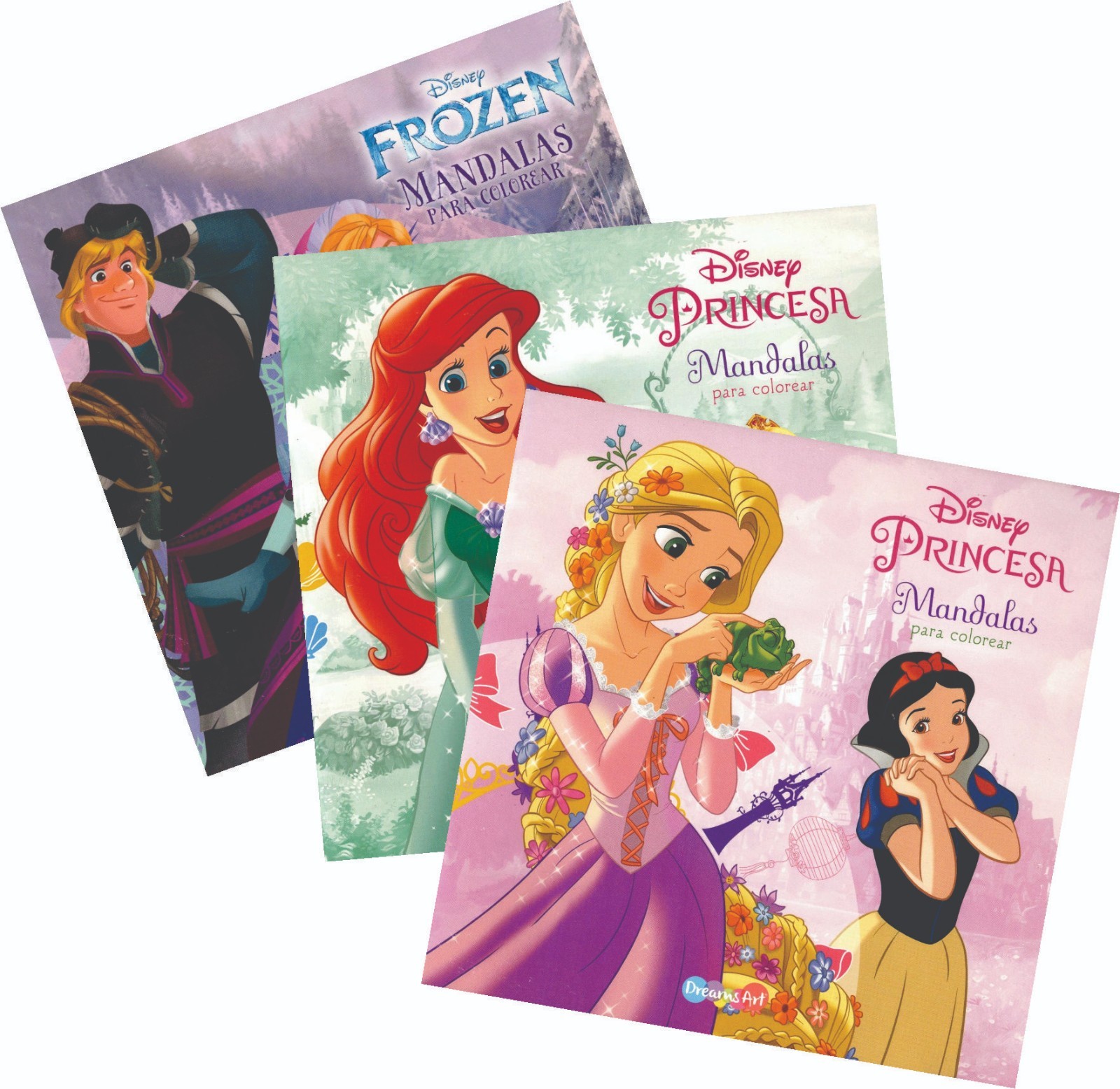 SET DE 3 LIBROS PARA COLOREAR MANDALAS „DISNEY PRINCESA“.