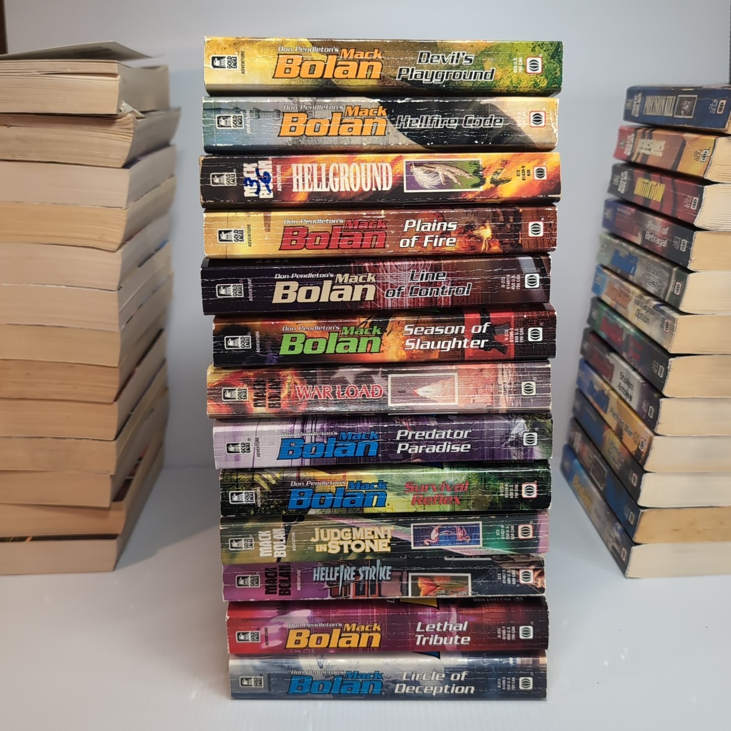 Lot Of 38 Super Mack Bolan Book First Edition Don Pendleton Action Adventure PB