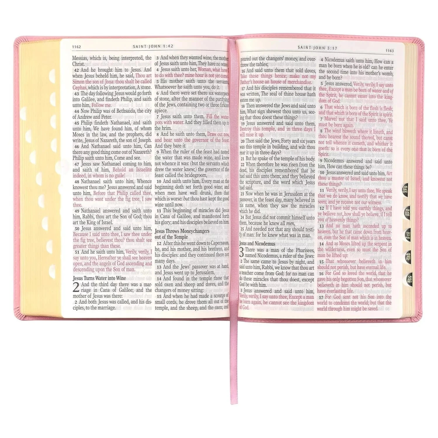 KJV Pink Faux Leather Giant Print Bible Thumb Indexed BRAND NEW in Shrink Wrap!!