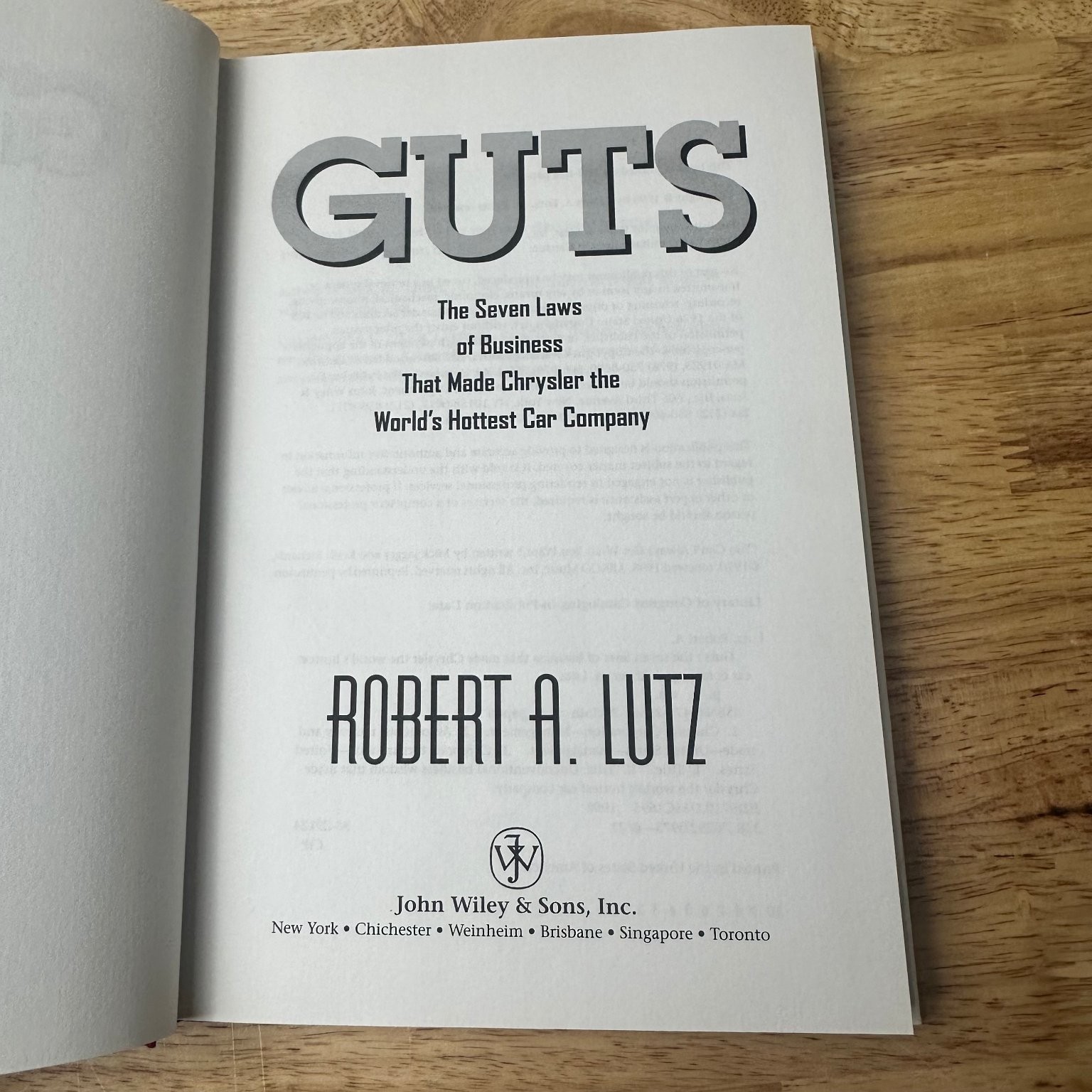 Guts Robert A. Lutz 1998 First Edition Signed Business Chrysler Wiley HC/DJ