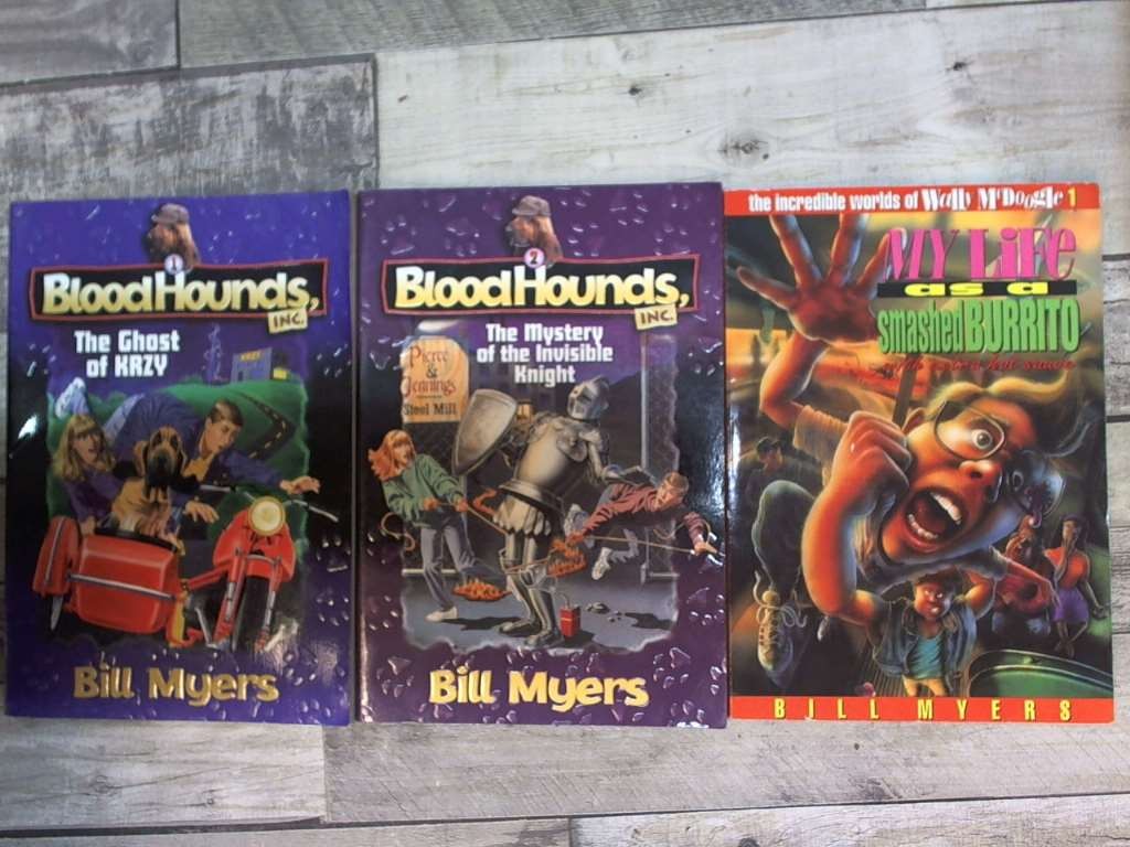 7 Bill Myers Worlds of Wally McDoogle and 2 Bloodhounds books series. No slipcas