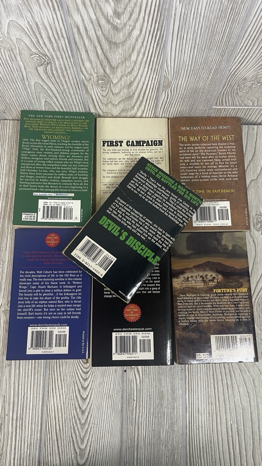 Western Action Adventure Lot of 7 Paperback Trent Dugan Work Coburn Ross Athanas