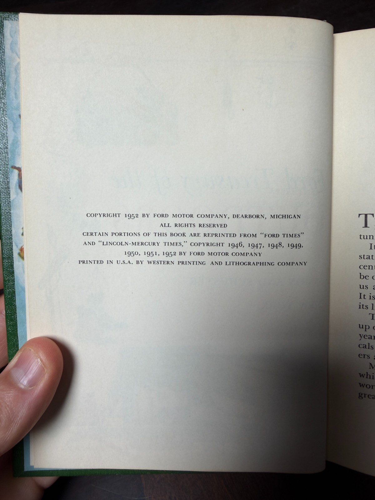 Ford Treasury of the Outdoors By Simon And Schuster New York 1952. HCDJ 7-3