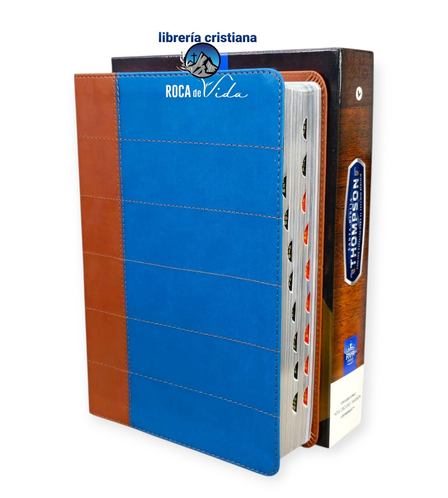 BIBLIA DE ESTUDIO THOMPSON EDICIÓN ESPECIAL RVR 1960 AZUL/ CAFE CON ÍNDICE
