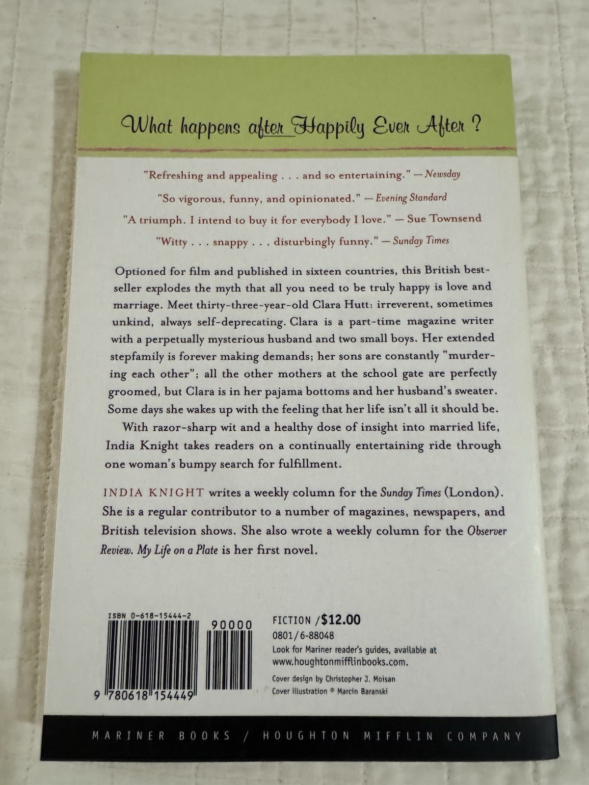 India Knight My Life on a Plate Paperback Mariner Books Marriage Humor Family