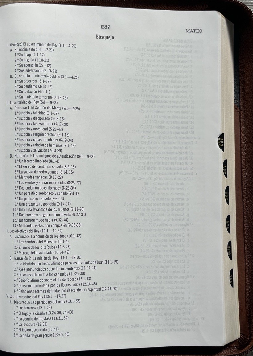 Biblia de Estudio MacArthur,RVR 1960 Letra Grande,Leathersoft, Café, con índice