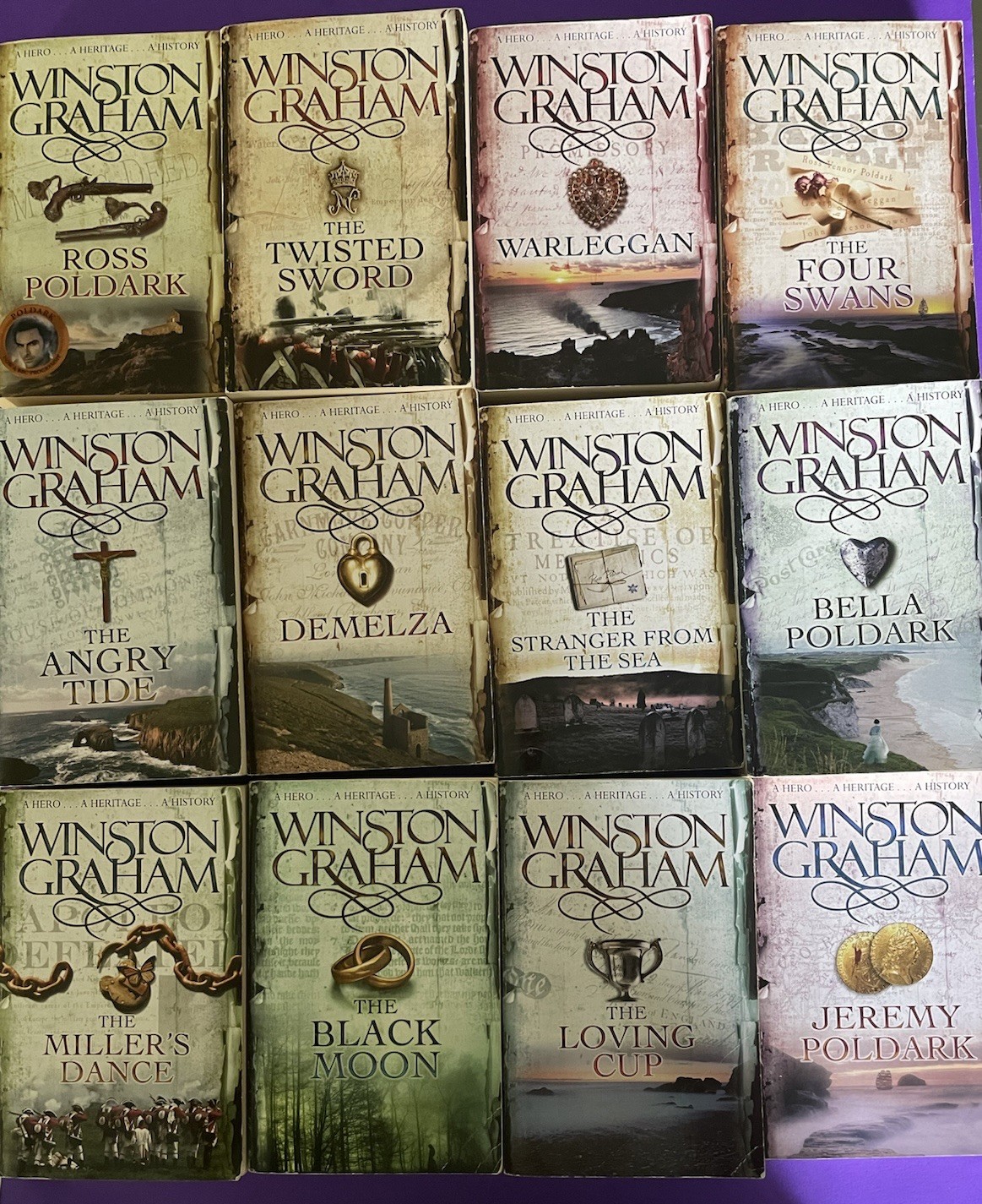 Poldark Series Books 1-12 By Winston Graham Complete Collection Box Set Lot