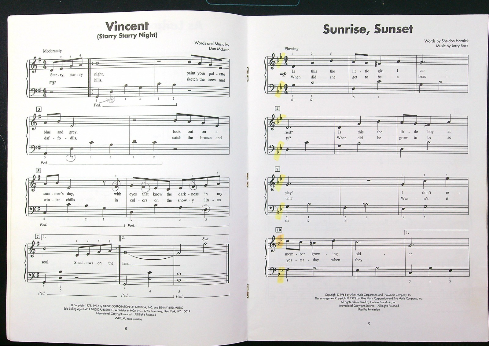 Choice Standards Music Book PVG Arranged Fred Kern Hal Leonard Vintage 1008a