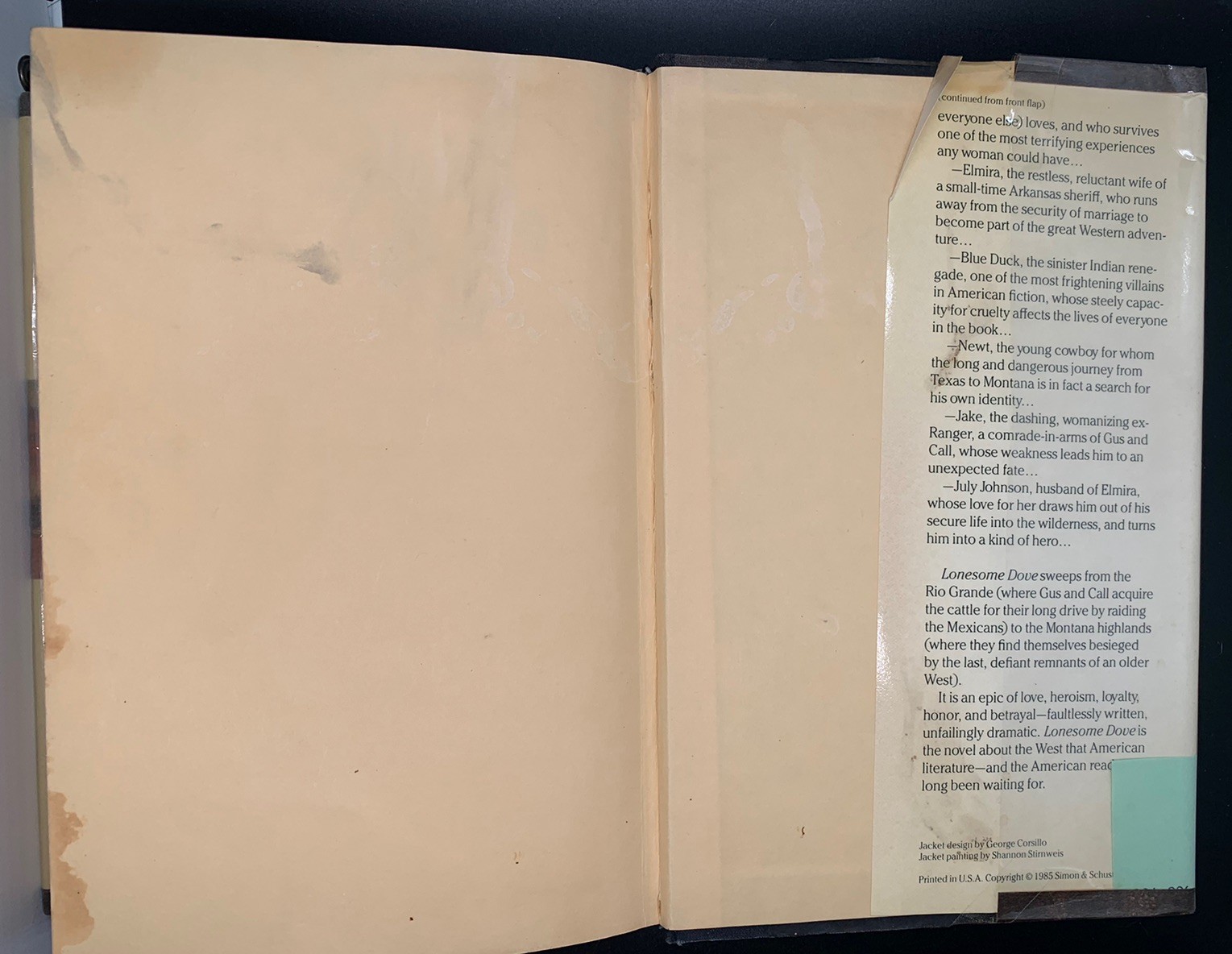 Lonesome Dove by Larry McMurtry (1985, Hardcover) 1st Edition/4th Print
