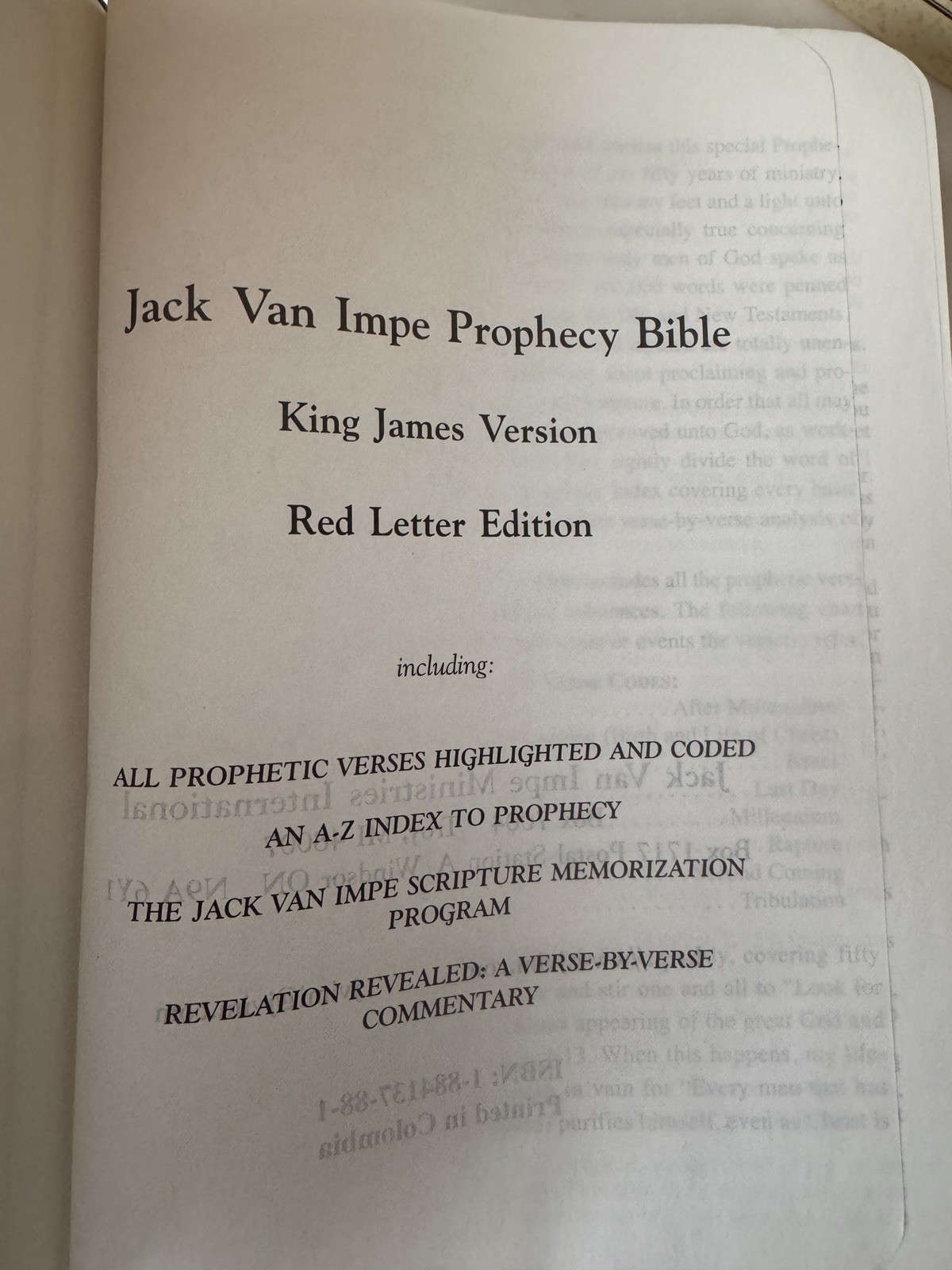 Jack Van Impe Prophecy Bible 2nd Edition King James Version KJV Original Box