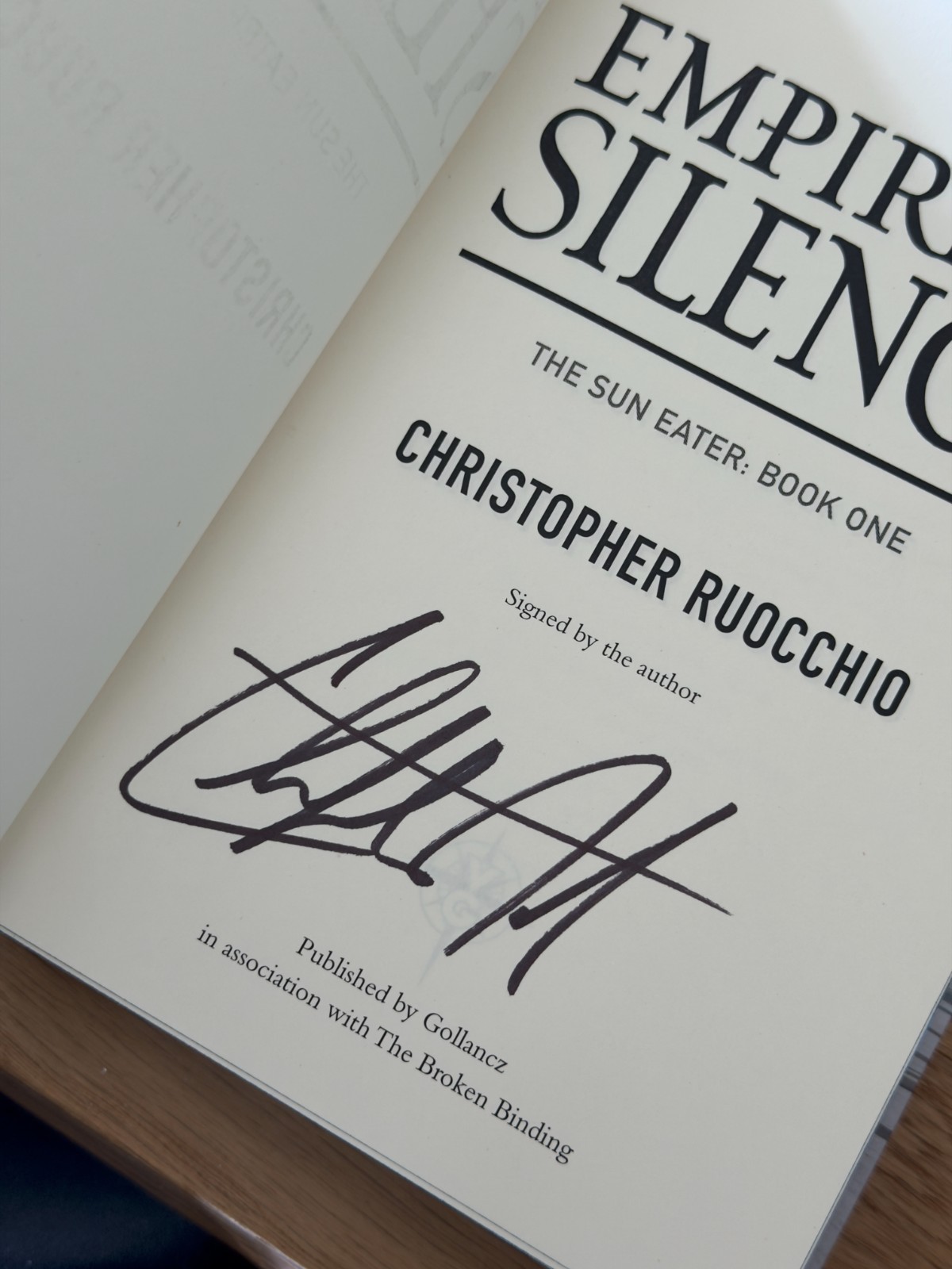 The Sun Eater Series SIGNED by Christopher Ruocchio Broken Binding Hardcovers