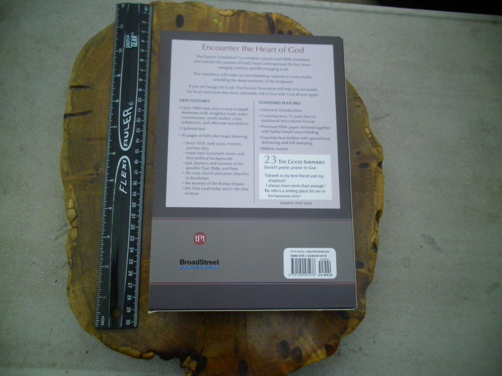 The Passion Translation: New Testament w/ Psalms Proverbs 2020 Brown, LG Print