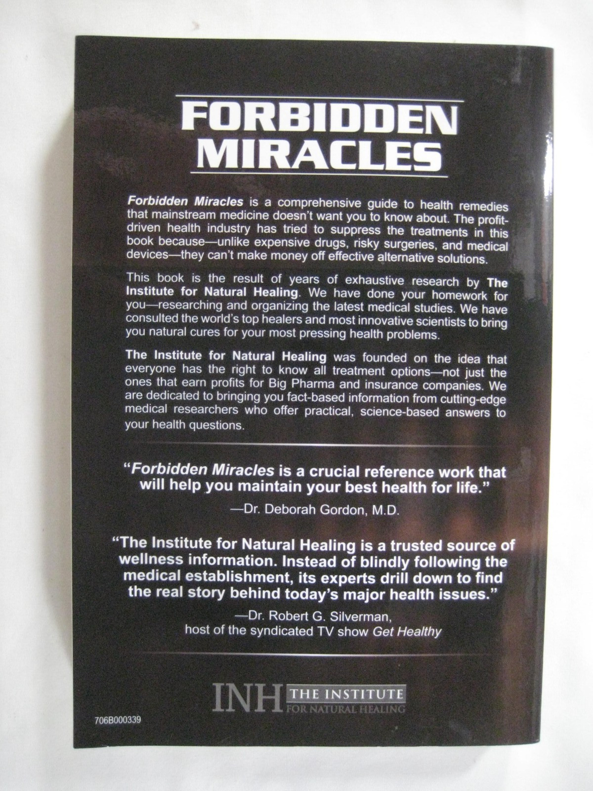 paperback book Forbidden Miracles Natural Healing Secrets INH Institute NEW