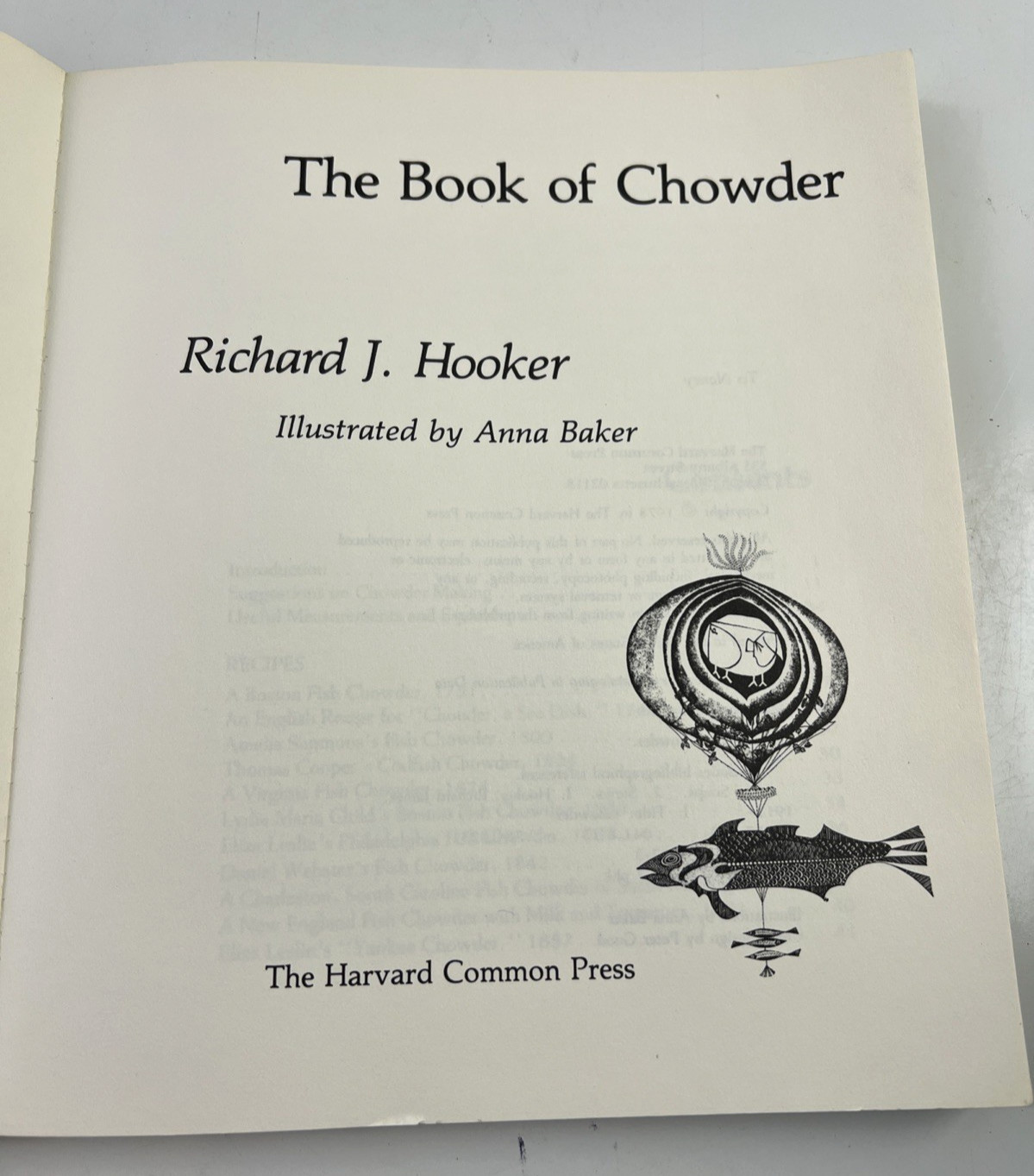 The Book of Chowder 1978 by Harvard Common Press