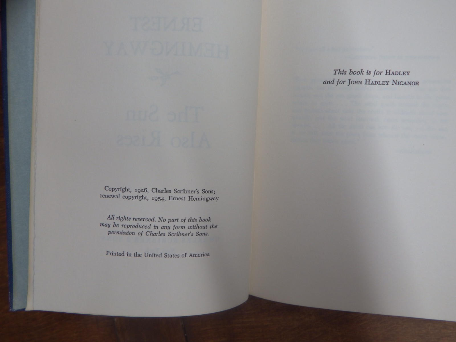 Ernest Hemingway Scribner A Farewell to Arms, Whom Bell Tolls, Sun Also Rises