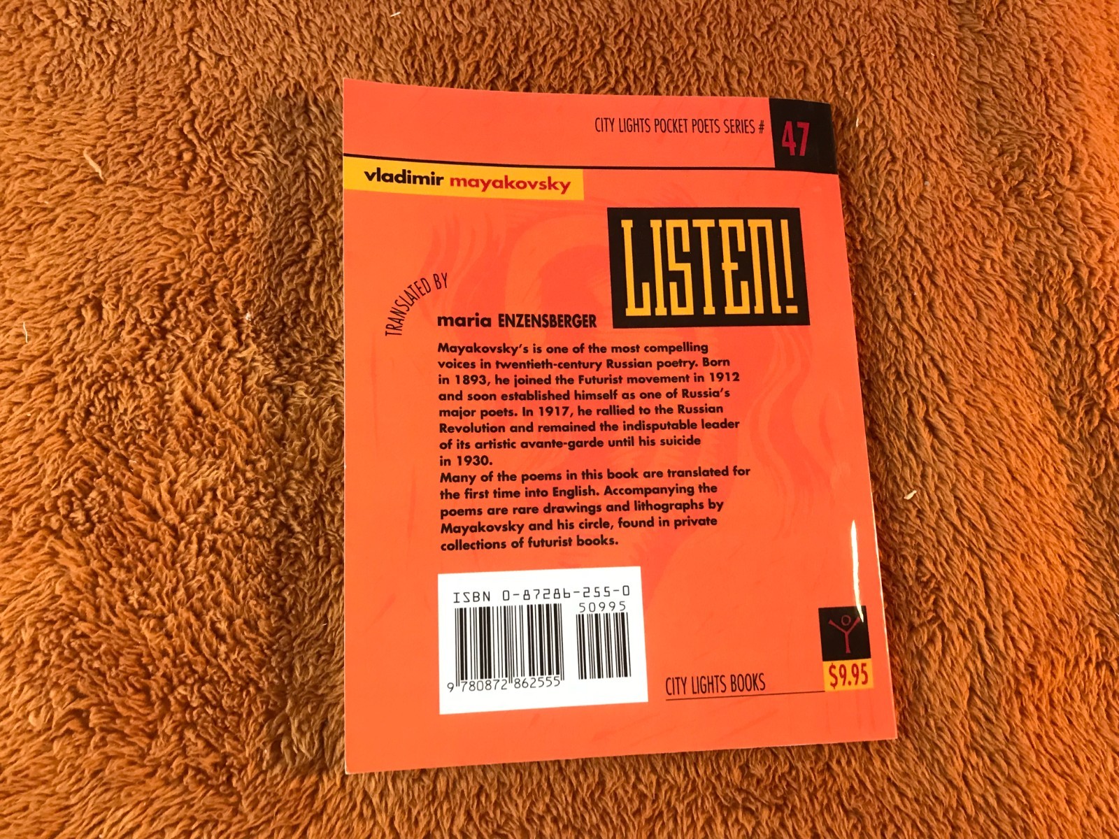 MAYAKOVSKY Vladimir Listen! Early Poems 1913-1918 City Lights Books 47 poet 1991