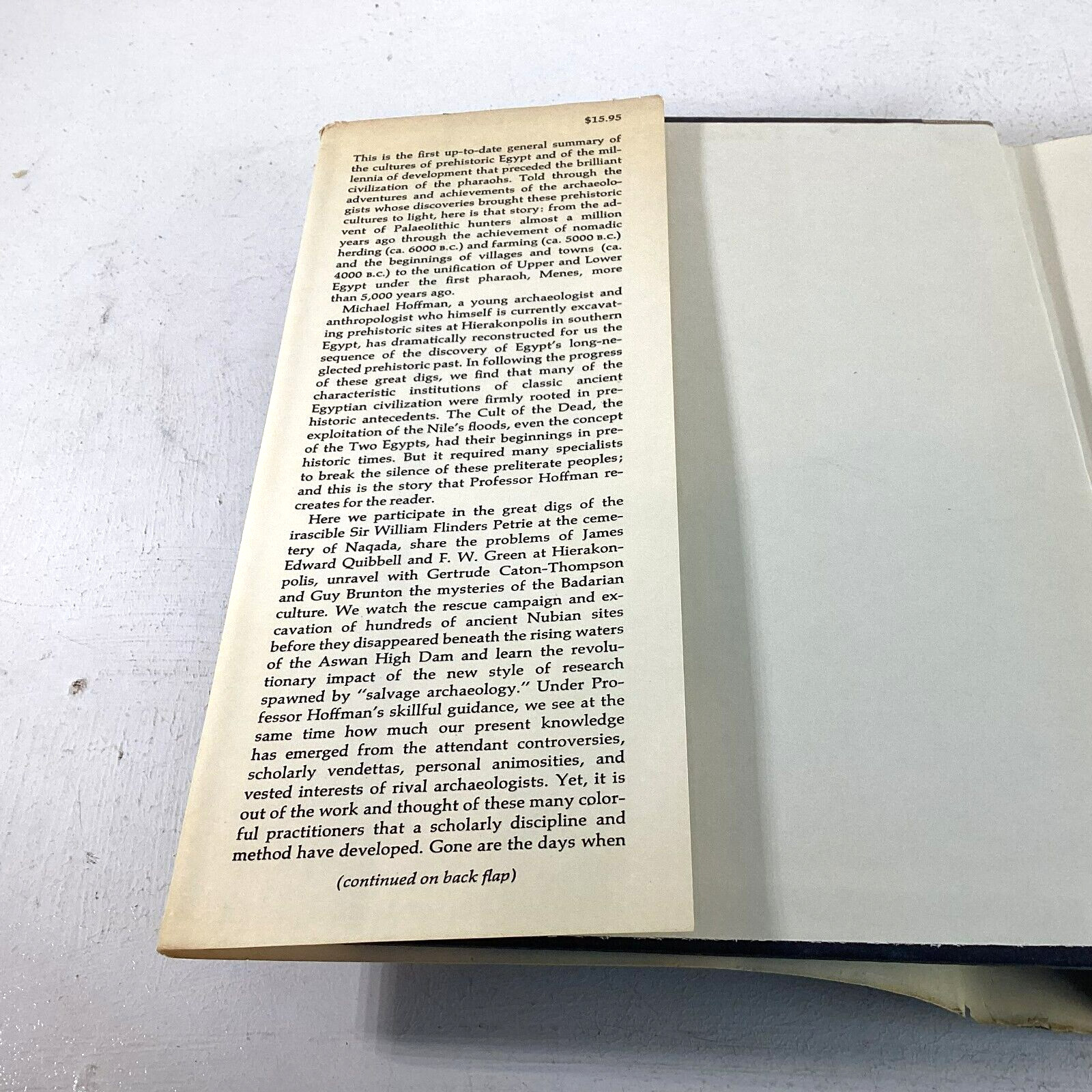 Egypt Before the Pharaohs Michael Hoffman 1979 Stated 1st Ed. HC DJ VG
