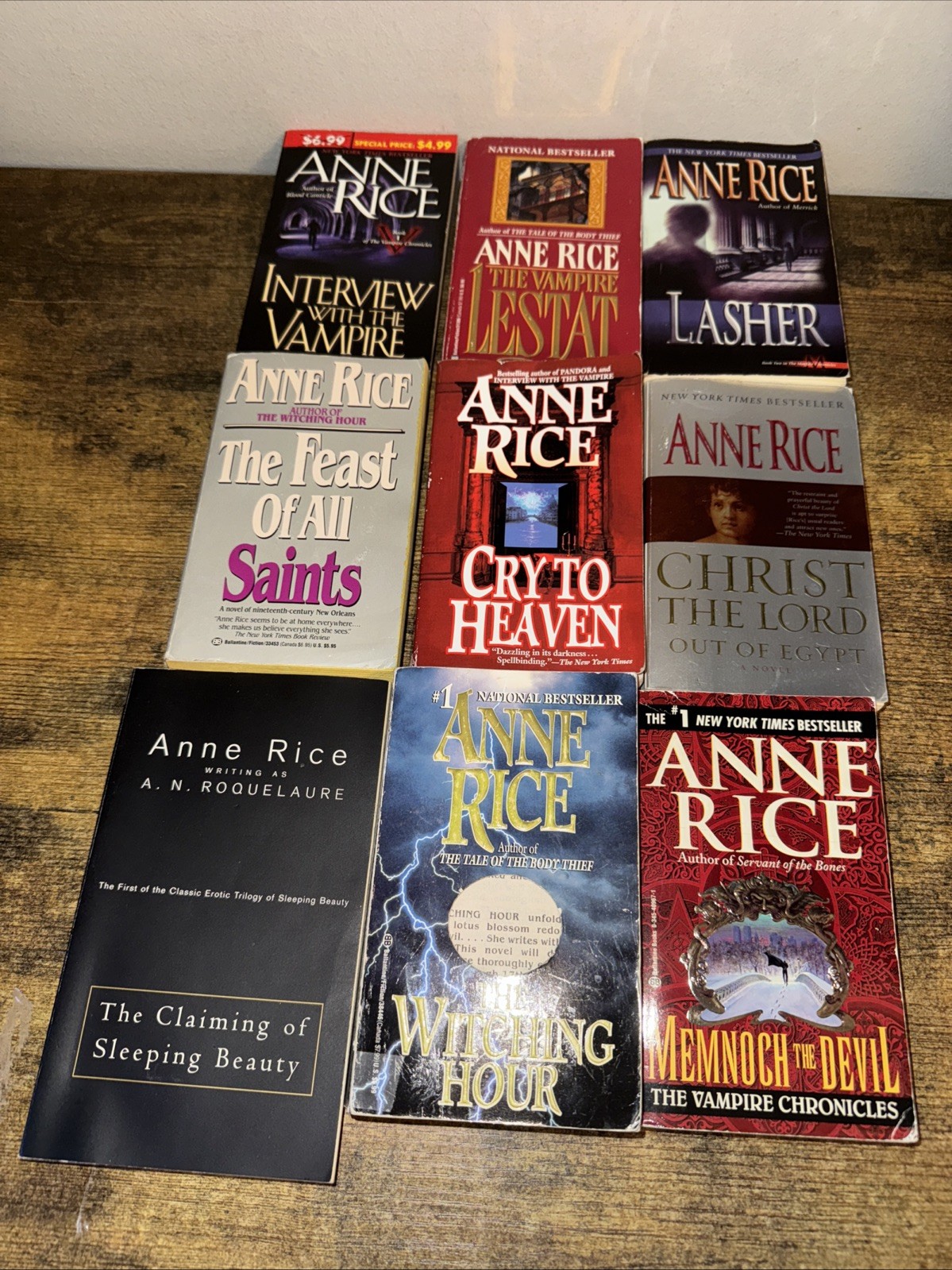 Anne Rice lot 9 paperback books from the Vampire Chronicles, Mayfair Witches +