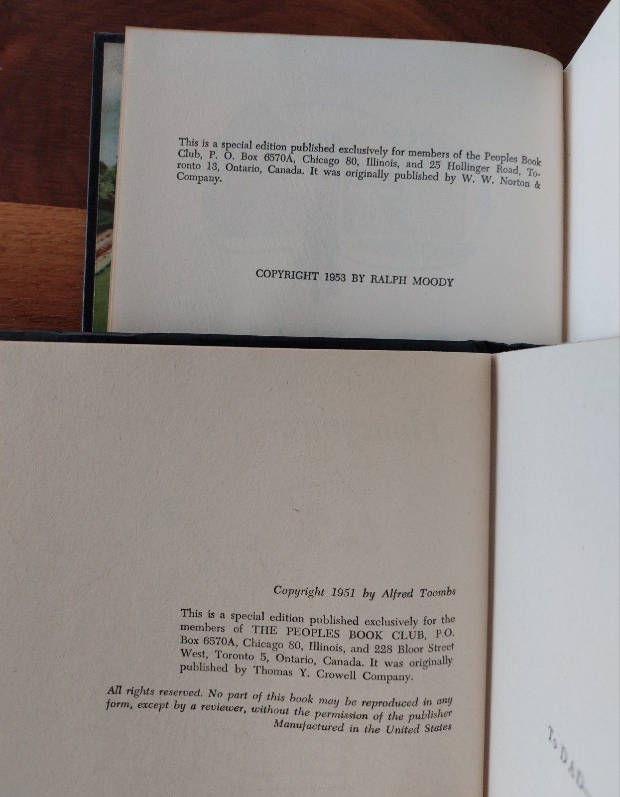 Vintage 1950s Lot Peoples Book Club PBC Chicago The Fields of Home Ralph Moody