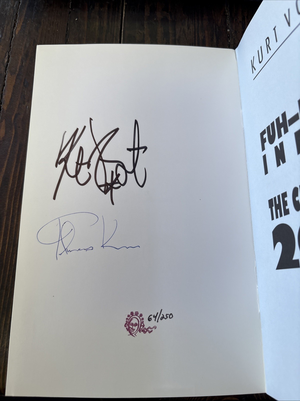 Autographed Kurt Vonnegut zine book Fuh-Kar-Wee 1999 Limited Edition #64/250