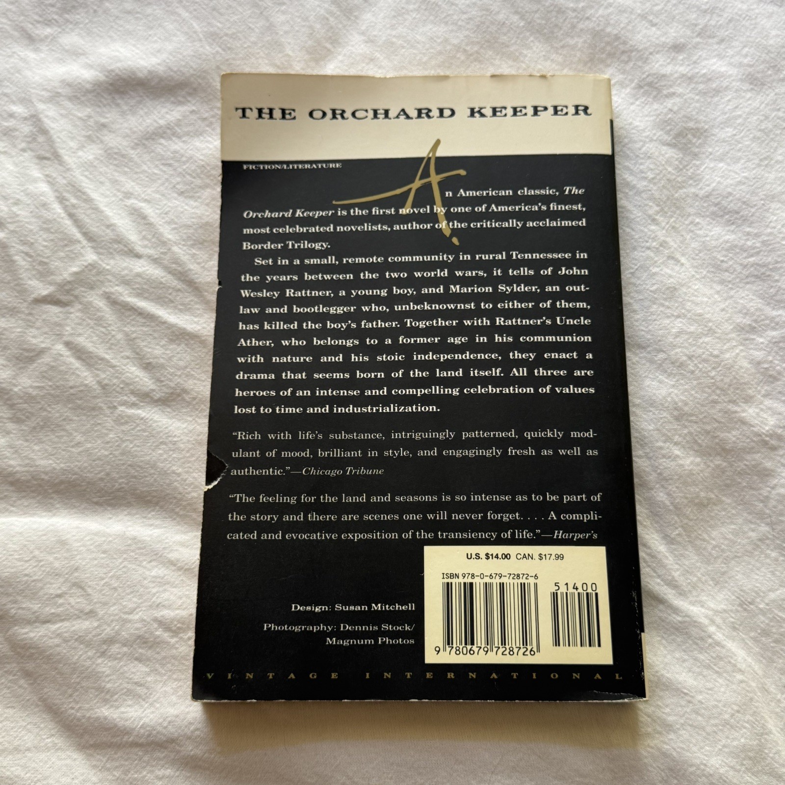 Cormac McCarthy The Orchard Keeper Paperback Vintage International Reprint 1993