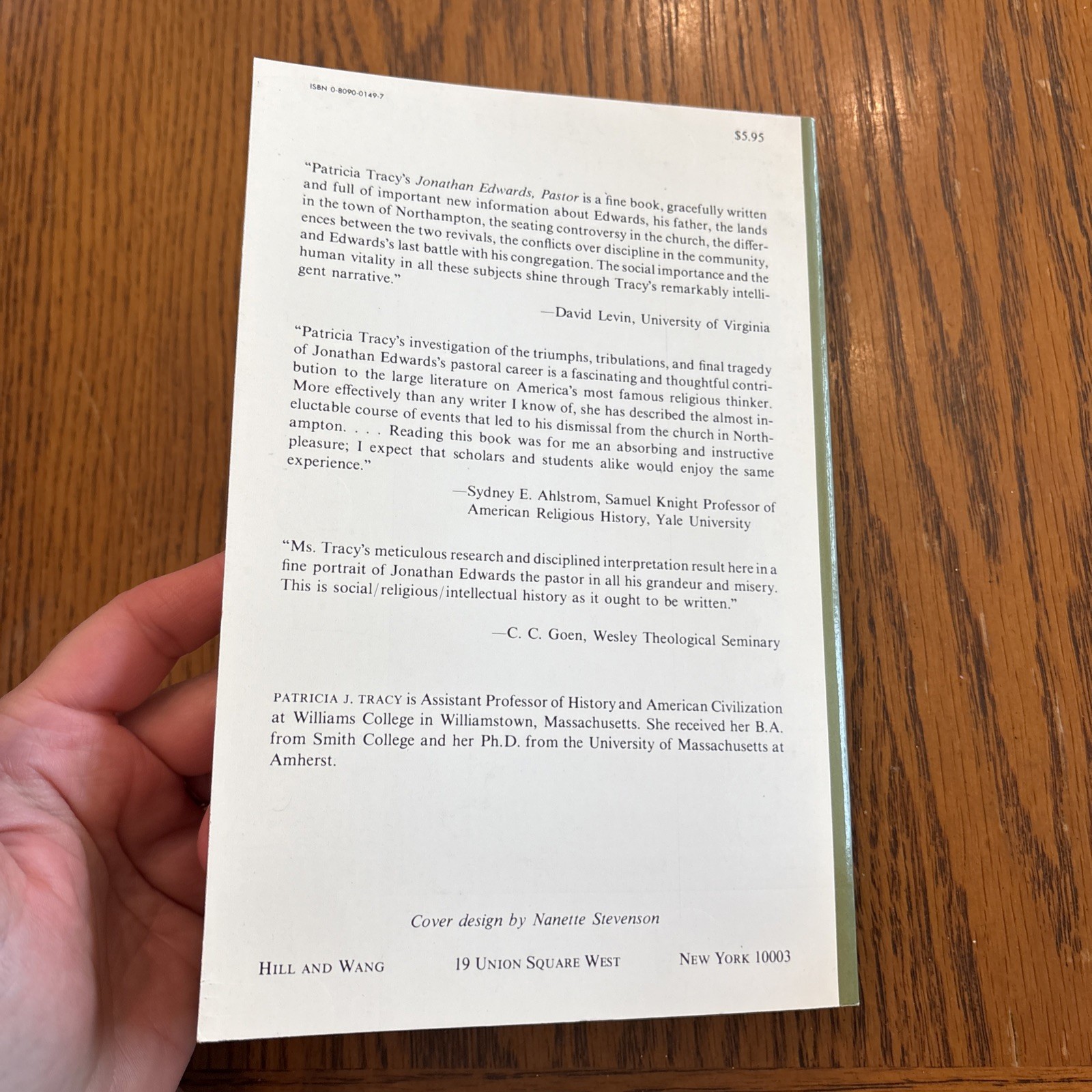 Jonathan Edwards, Pastor By Patricia J. Tracy PB