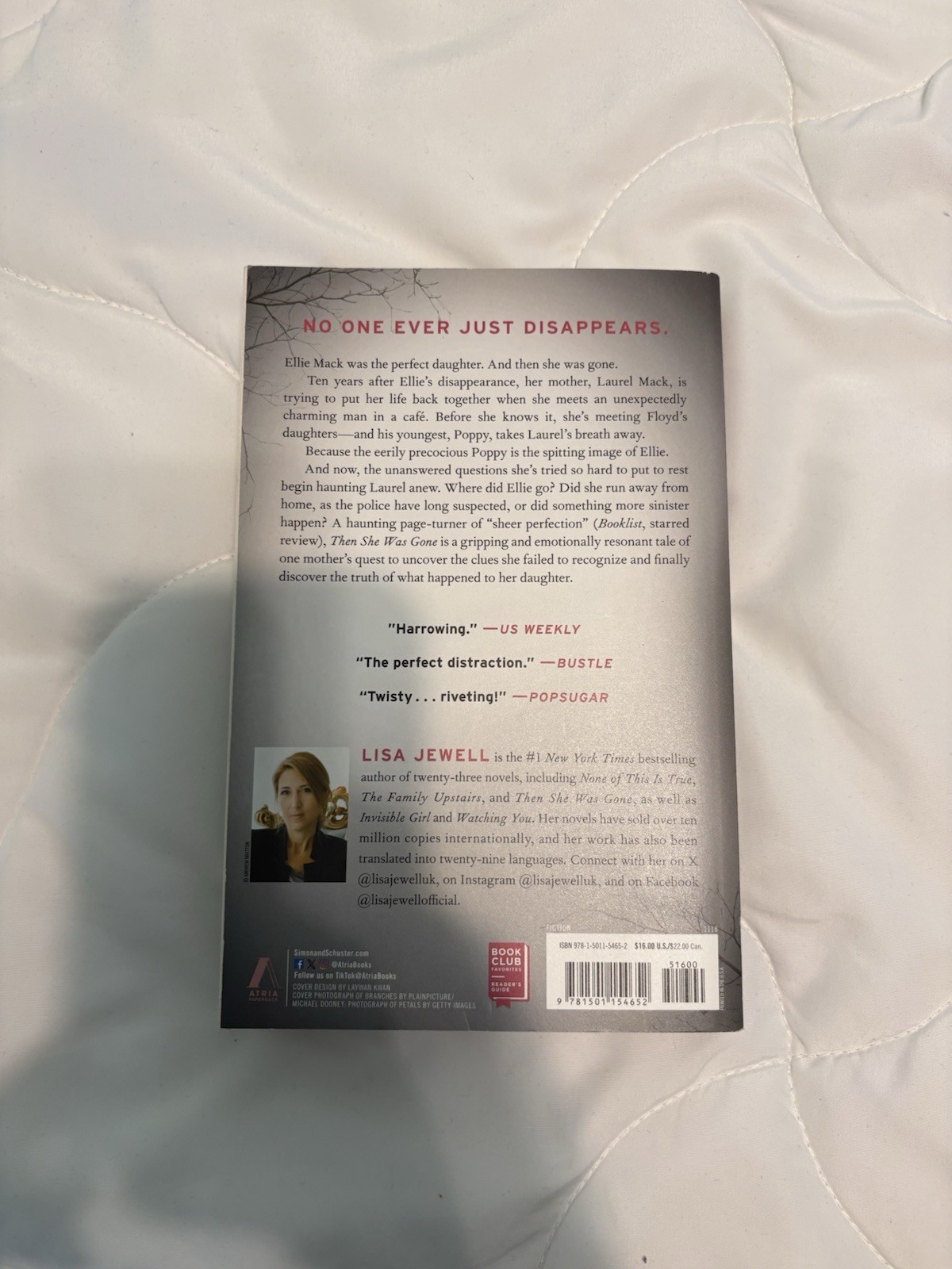 Lisa Jewell Then She Was Gone Paperback Atria Books 2017 Book Club Edition