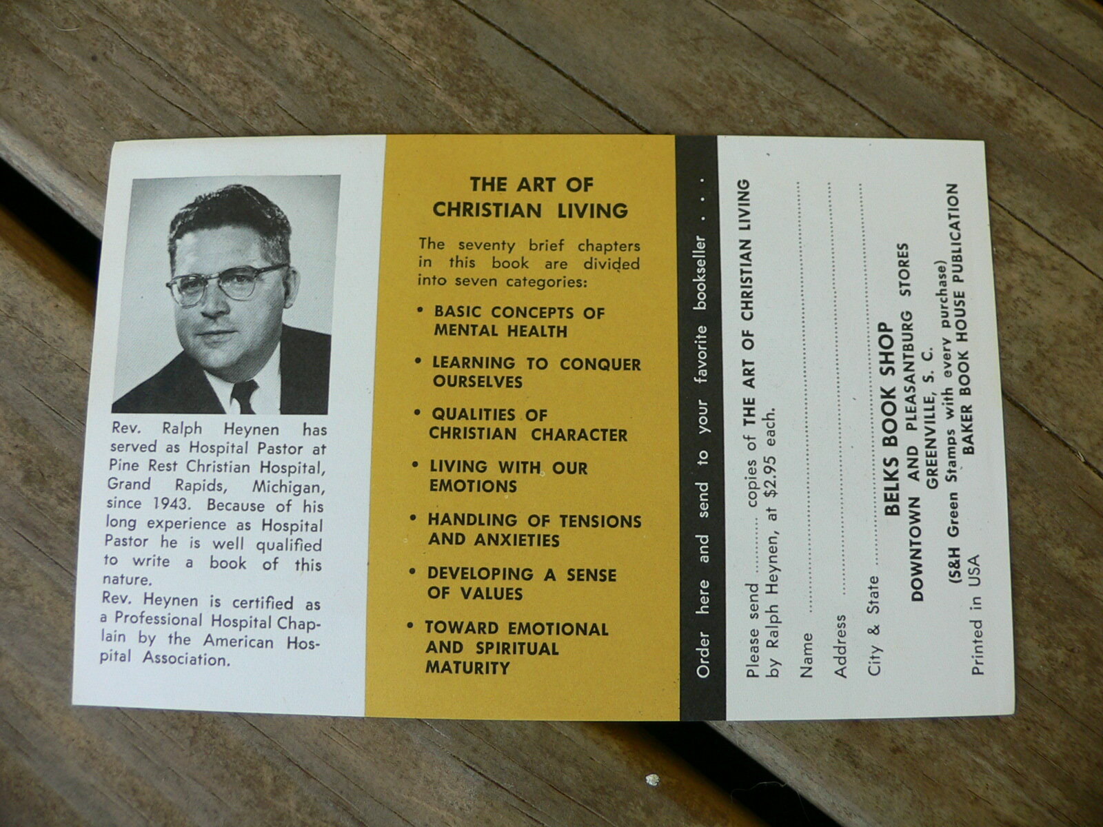 The Art of Christian Living Ralph Heynen Advertisement