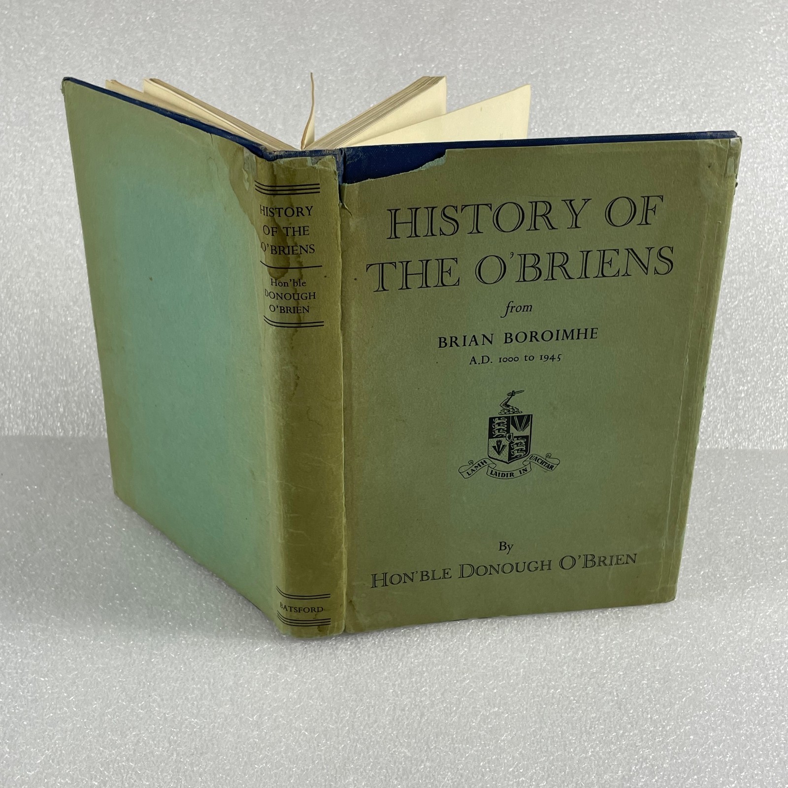 History of the O’BRIENS : from Brian Boroimhe A.D. 1000 to 1945 HCDJ illustrated