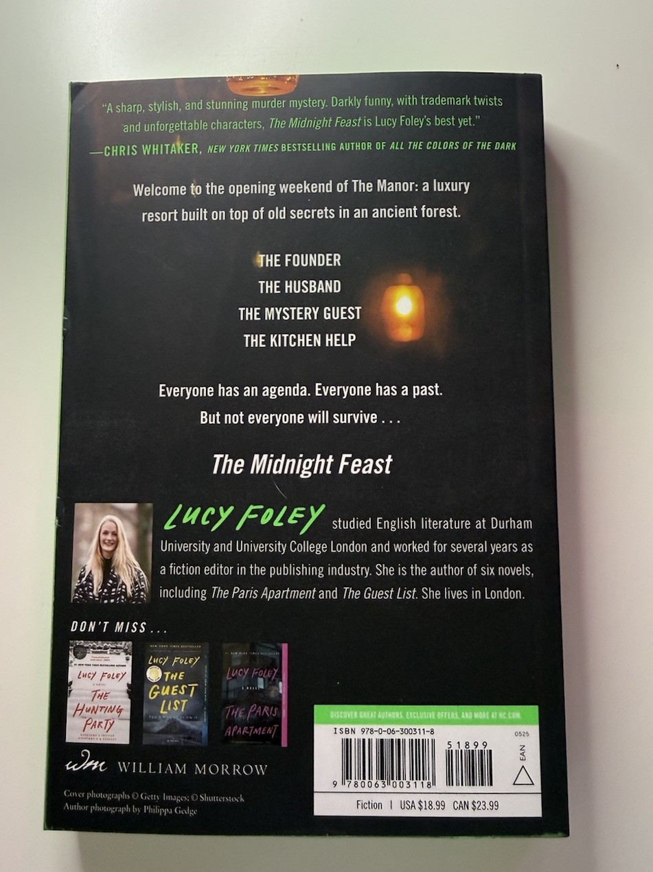 The Midnight Feast Lucy Foley Hardcover Mystery Thriller Novel 2024 1st Edition