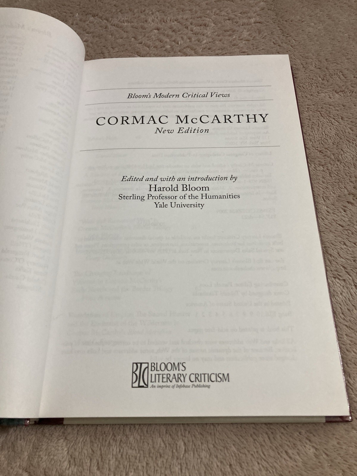 Cormac McCarthy (Bloom’s Modern Critical Views) Hardback Book – Good+